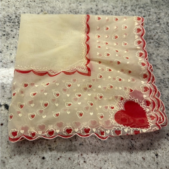 Other - Vintage Valentine’s Heart Handkerchiefs
